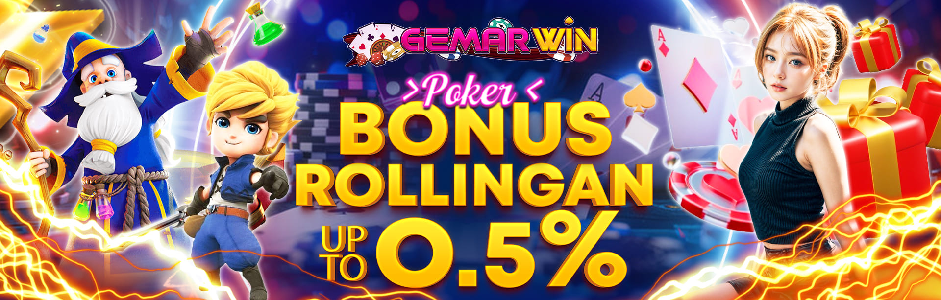 BONUS ROLLINGAN POKER UP TO 0.5%